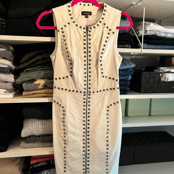 Bebe Dresses | Vintage Bebe White Leather Dress *Brides!! Rehearsal Dinner!! Bridal Shower!!* | Color: White | Size: Xs | Pm-66314583'S Closet Bebe Dresses | Vintage Bebe White Leather Dress *Brides!! Rehearsal Dinner!! Bridal Shower!!* | Color: White | Size: Xs | Pm-66314583'S Closet